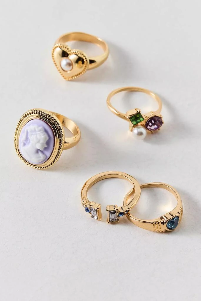 商品Urban Outfitters|Embellished Cameo Ring Set,价格¥111,第3张图片详细描述