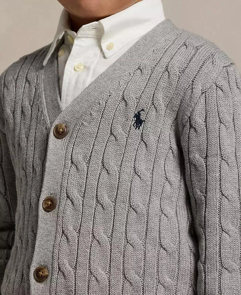 商品Ralph Lauren|Toddler and Little Boys Cable-Knit Cotton V-Neck Cardigan Sweater,价格¥494,第2张图片详细描述