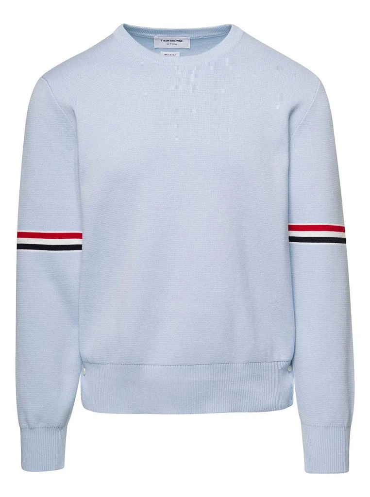 商品Thom Browne|Thom Browne RWB Striped Crewneck Sweatshirt,价格¥4063,第1张图片