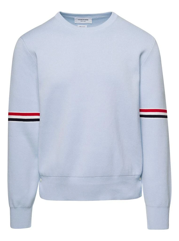 商品Thom Browne|Thom Browne RWB Striped Crewneck Sweatshirt,价格¥3918,第1张图片