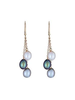 商品BELPEARL|14K Yellow Gold & 7MM Multicolor Cultured Freshwater Pearl Drop Earrings,价格¥2523,第1张图片