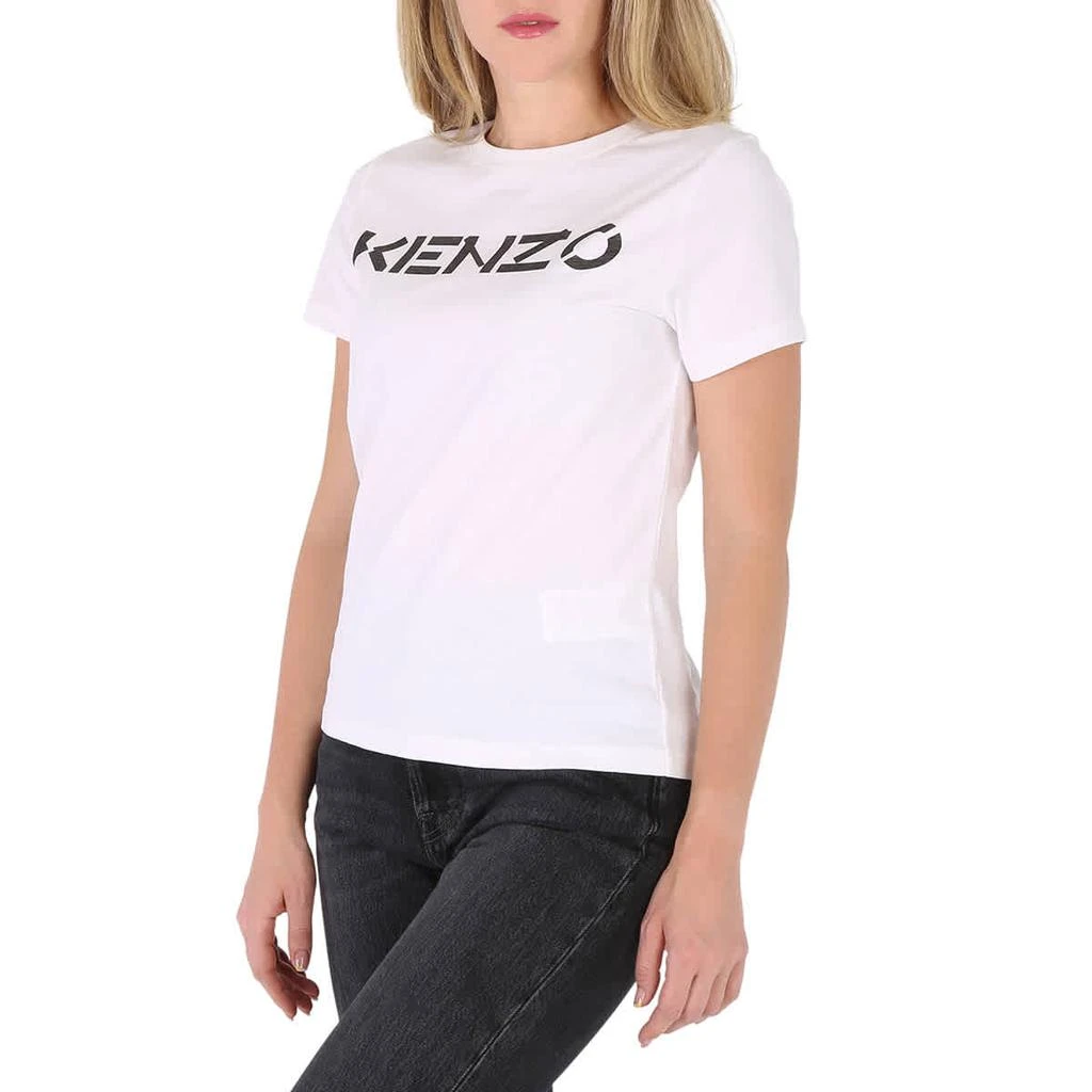 商品Kenzo|Kenzo Ladies White Logo-print Cotton T-shirt, Size X-Small,价格¥558,第2张图片详细描述