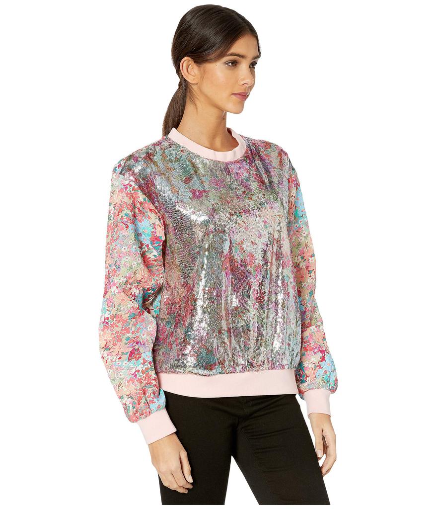 Floral Sequin/Floral Jacquard Sweatshirt商品第4张图片规格展示