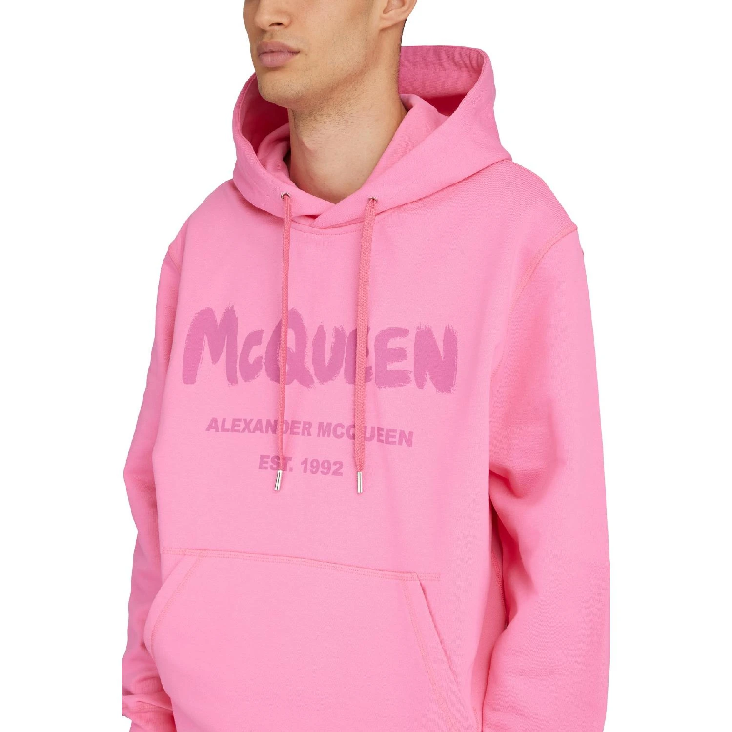 【特惠8.7折】包邮包税【预售7天发货】 ALEXANDER MCQUEEN 男士 卫衣 Graffiti 连帽运动衫  688715QUZ810917 AMQARJ64PIN 商品