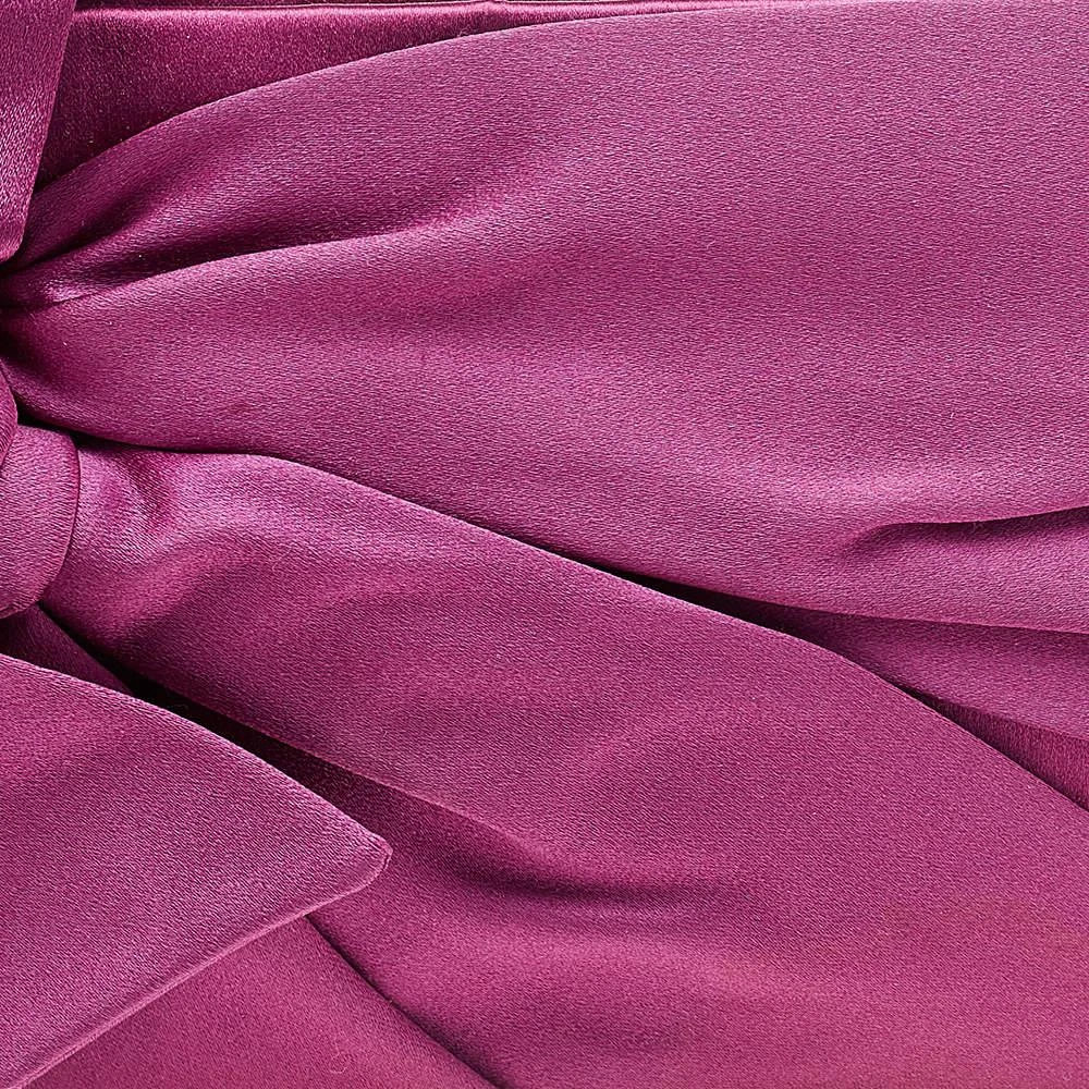 商品[二手商品] Valentino|Valentino Pink Satin Pleated Bow Clutch,价格¥2345,第5张图片详细描述