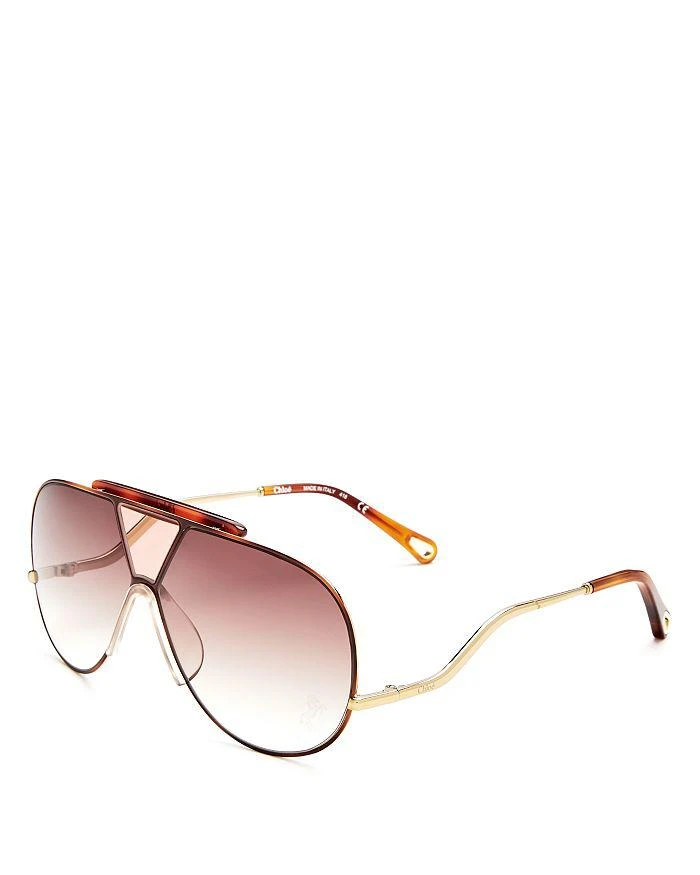 商品Chloé|Women's Willis Shield Aviator Sunglasses, 59mm,价格¥3550,第3张图片详细描述