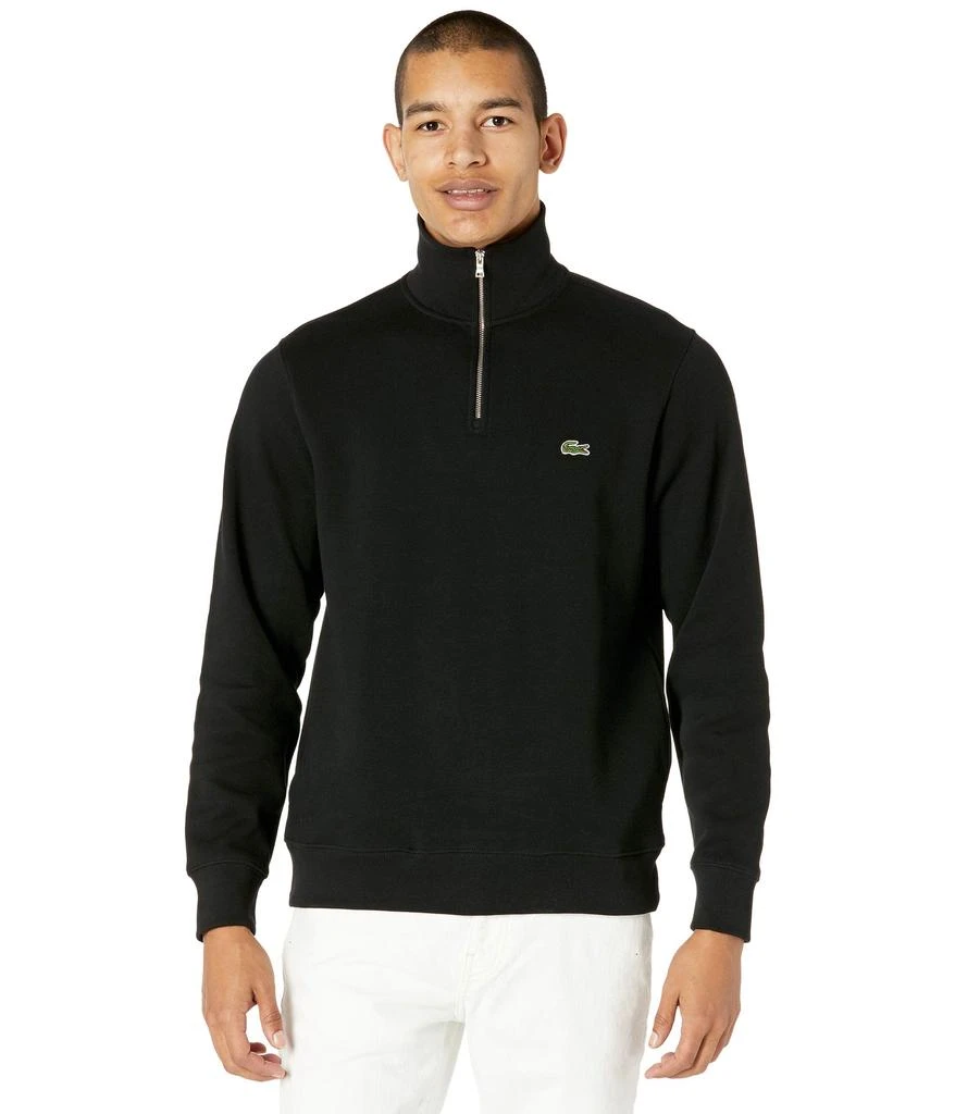 商品Lacoste|Long Sleeve Solid 1/4 Zip Interlock Ribbed Sweatshirt,价格¥651,第1张图片