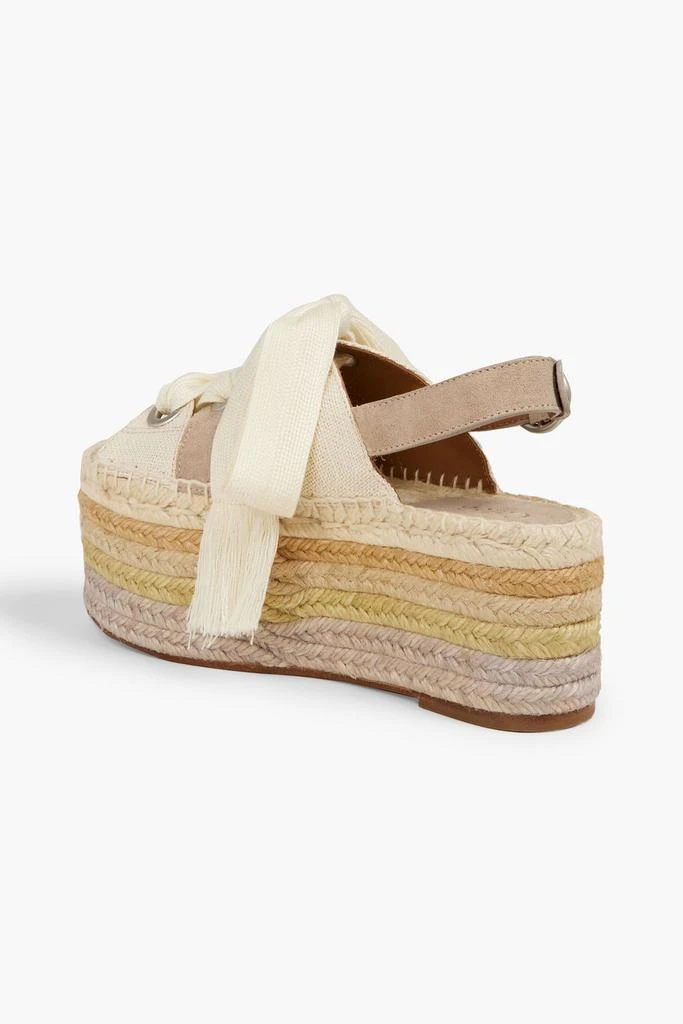 商品Chloé|Suede-trimmed canvas platform espadrille sandals,价格¥2425,第3张图片详细描述