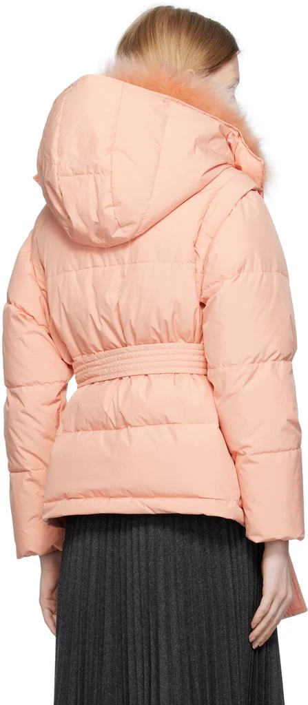 商品Yves Salomon|Pink Belted Down Jacket,价格¥3634,第3张图片详细描述