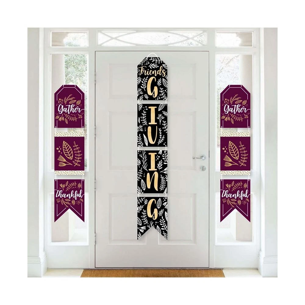 商品Big Dot of Happiness|Elegant Thankful for Friends - Hanging Vertical Paper Door Banners - Friendsgiving Thanksgiving Party Wall Kit -Indoor Door Decor,价格¥157,第1张图片