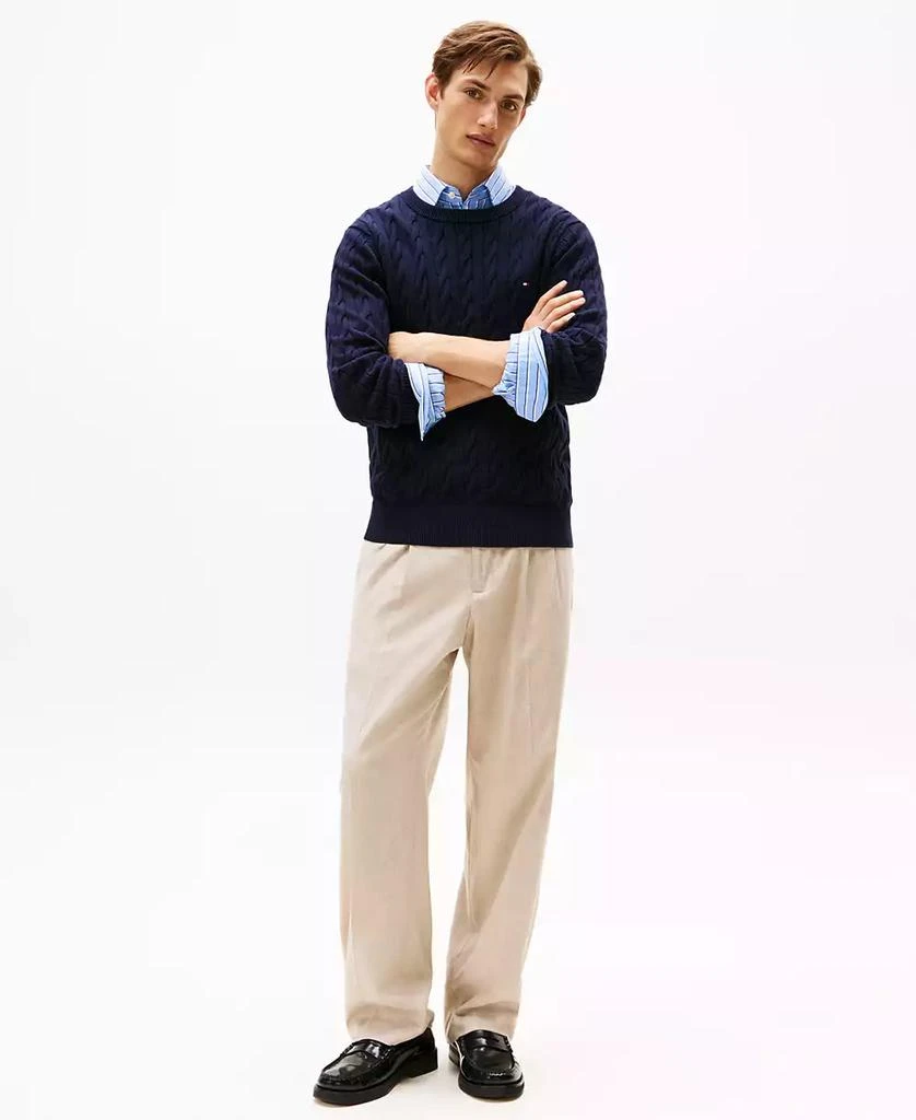 商品Tommy Hilfiger|男士经典绞花圆领毛衣,价格¥392,第2张图片详细描述