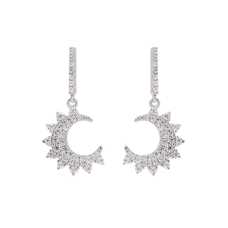 APM Monaco银镶晶钻几何设计感环形耳环耳扣女  送女友礼物商品第1张图片规格展示