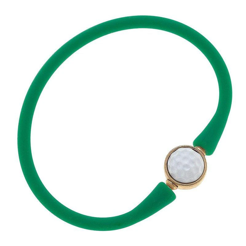 商品Canvas Style|Enamel Golf Ball Silicone Bali Bracelet In Green,价格¥210,第1张图片