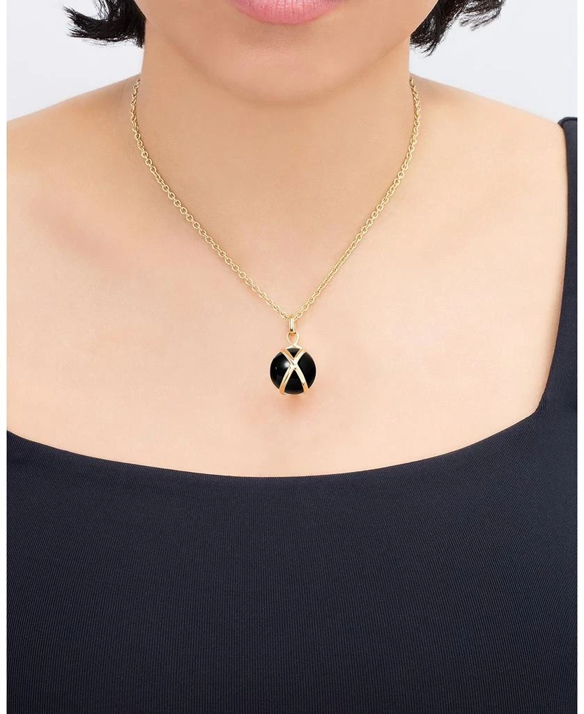 18K Yellow Gold Prisma Black Agate Large Pendant Necklace, 16-18" 商品