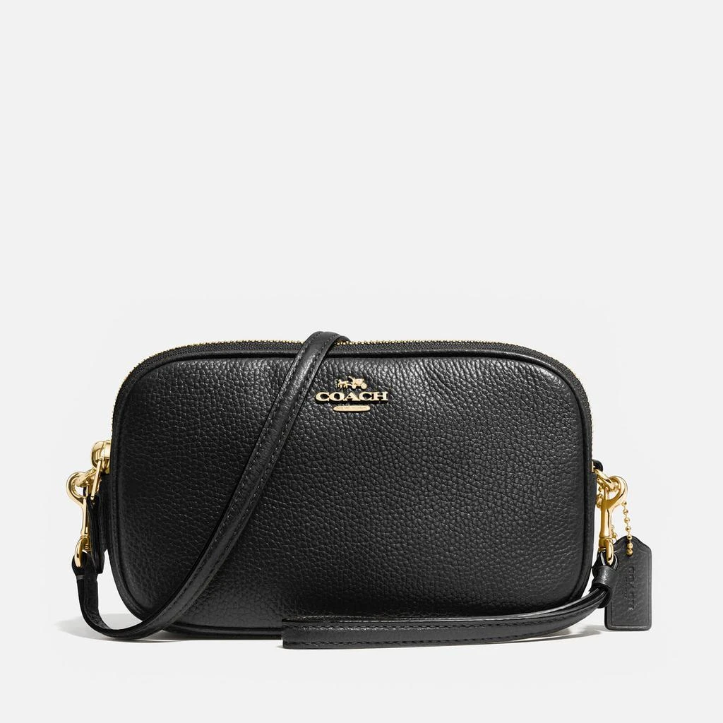 商品Coach|Coach Women's Polished Pebble Cross Body Clutch Bag - Black,价格¥1102,第1张图片