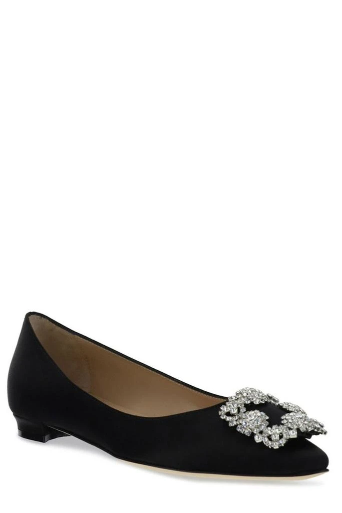 商品Manolo Blahnik|Manolo Blahnik Hangisi Embellished Satin Flats,价格¥5384,第2张图片详细描述