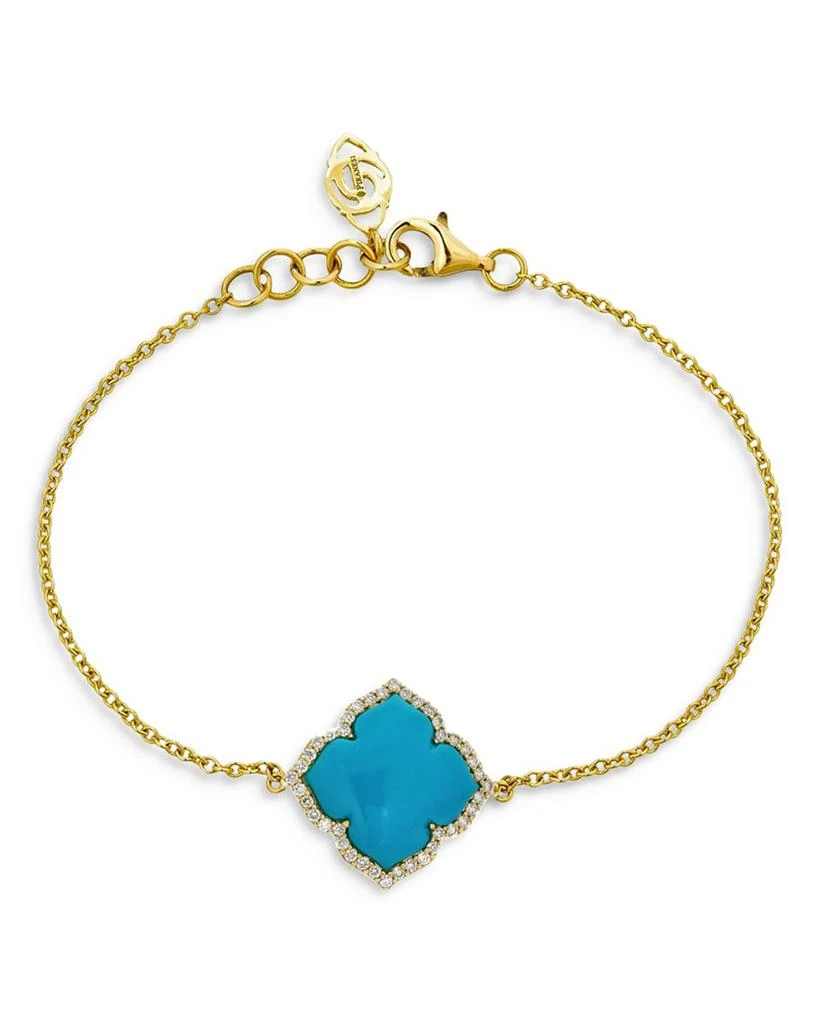 商品Piranesi|18K Yellow Gold Capri Fiore Bracelet with Turquoise and Diamonds,价格¥24882,第1张图片