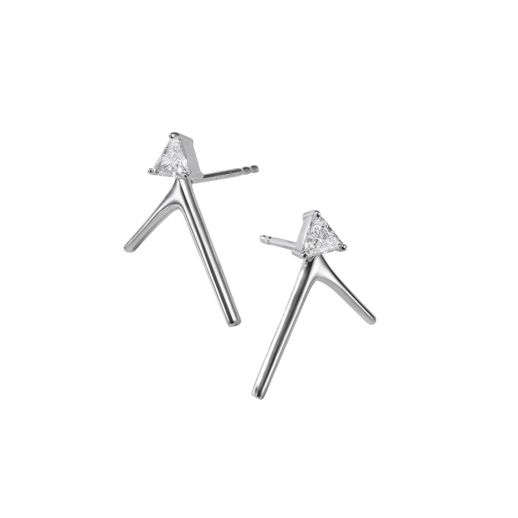 商品AME|Âme Trio 18K White Gold, Lab-Grown Diamond 0.44ct. tw. Small V Stud Earrings,价格¥13989,第4张图片详细描述