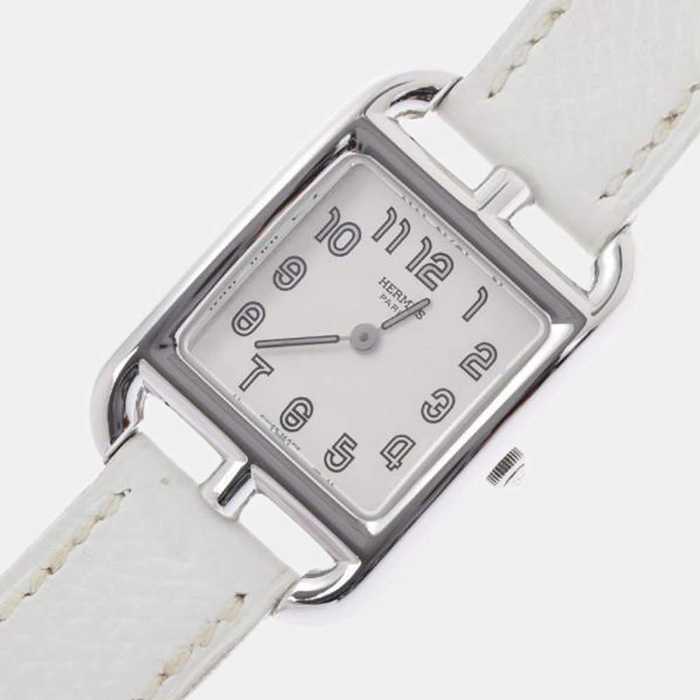 Hermes White Stainless Steel Cape Cod CC1.210 Quartz Women's Wristwatch 23 mm商品第2张图片规格展示