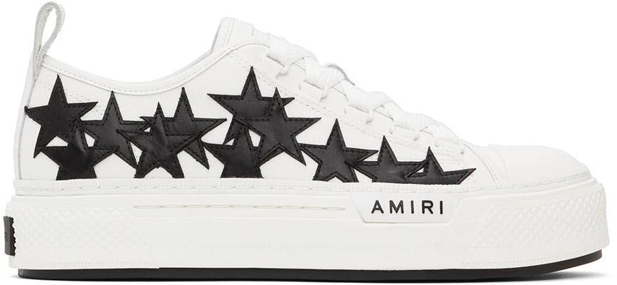 商品AMIRI|White & Black Stars Court Low-Top Sneakers,价格¥4286,第1张图片
