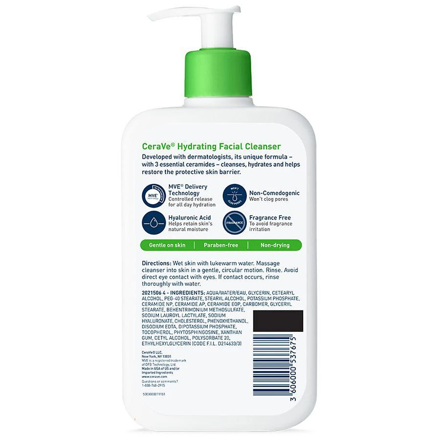 商品CeraVe|Hydrating Face Cleanser for Sensitive and Dry Skin,价格¥128,第2张图片详细描述