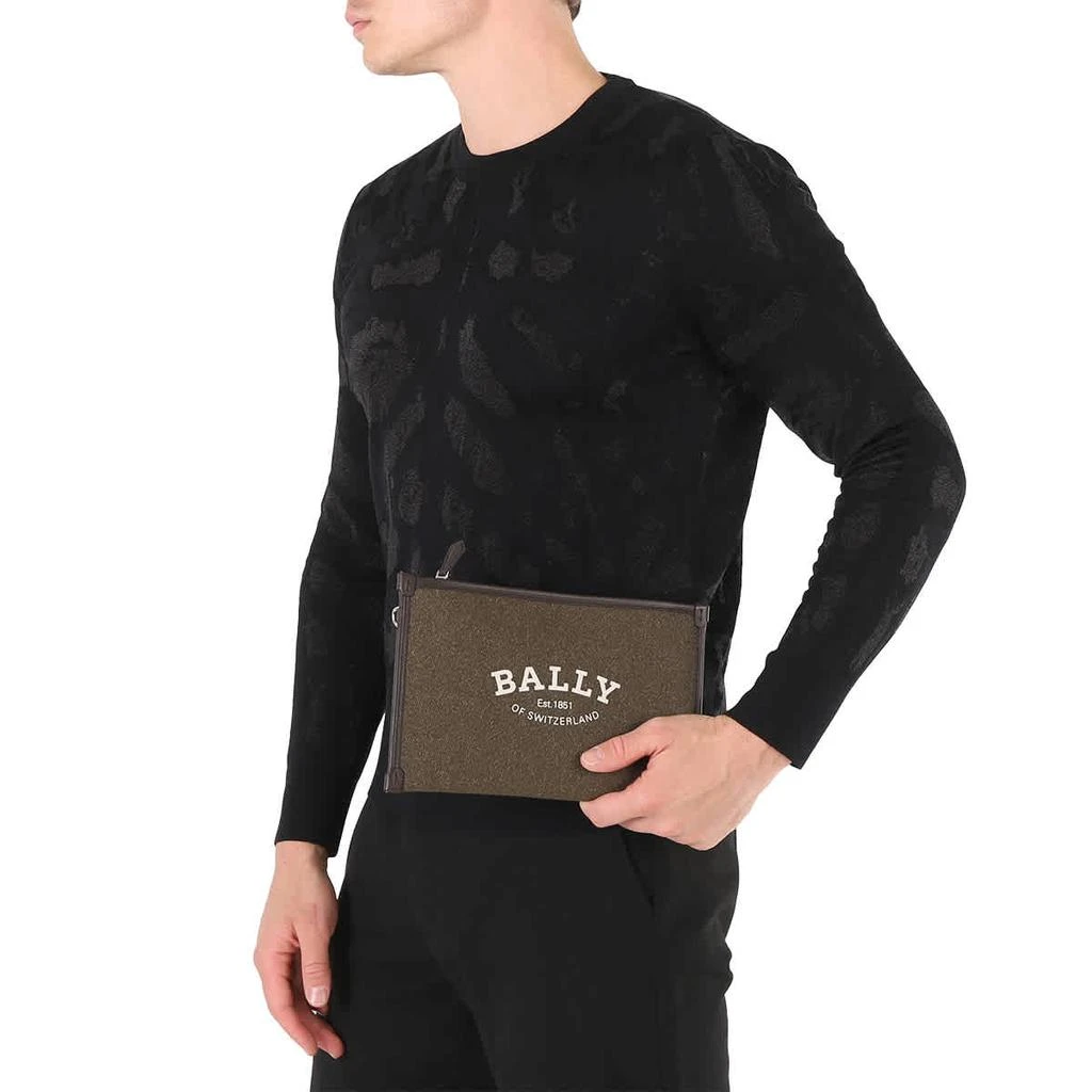 商品Bally|Bally Men's Benery Logo Clutch Bag - Deep Moss,价格¥1541,第2张图片详细描述