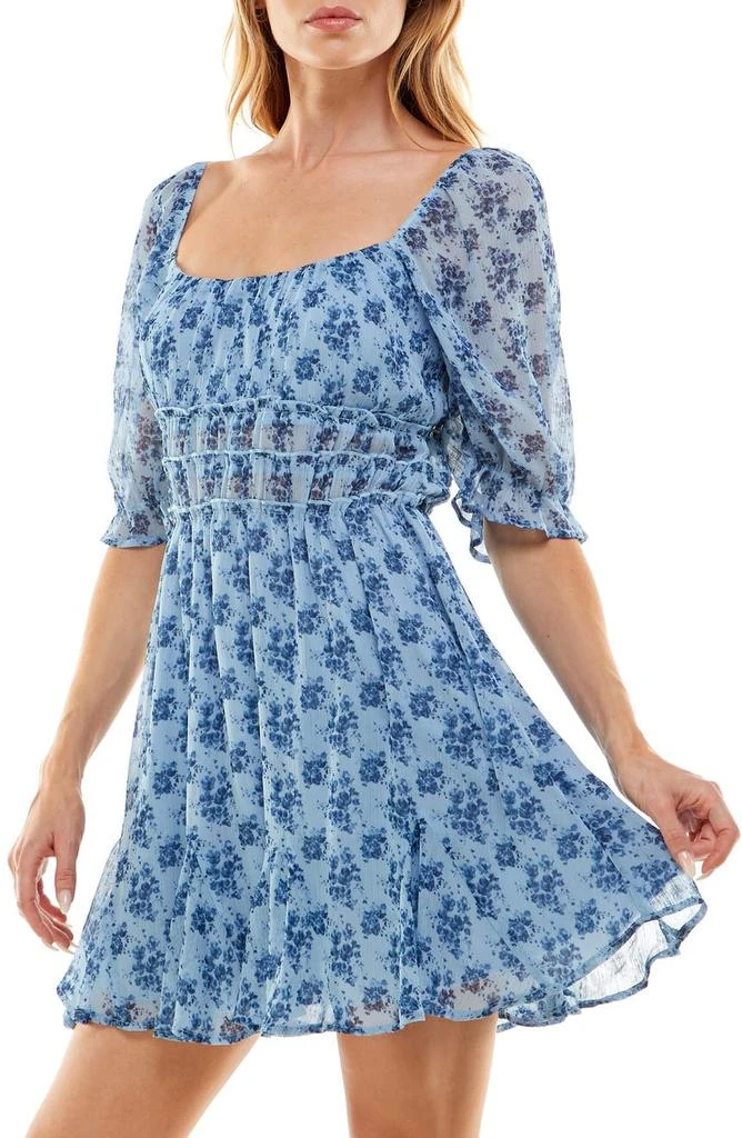 商品ROW A|Floral Chiffon Godet Minidress,价格¥254,第3张图片详细描述