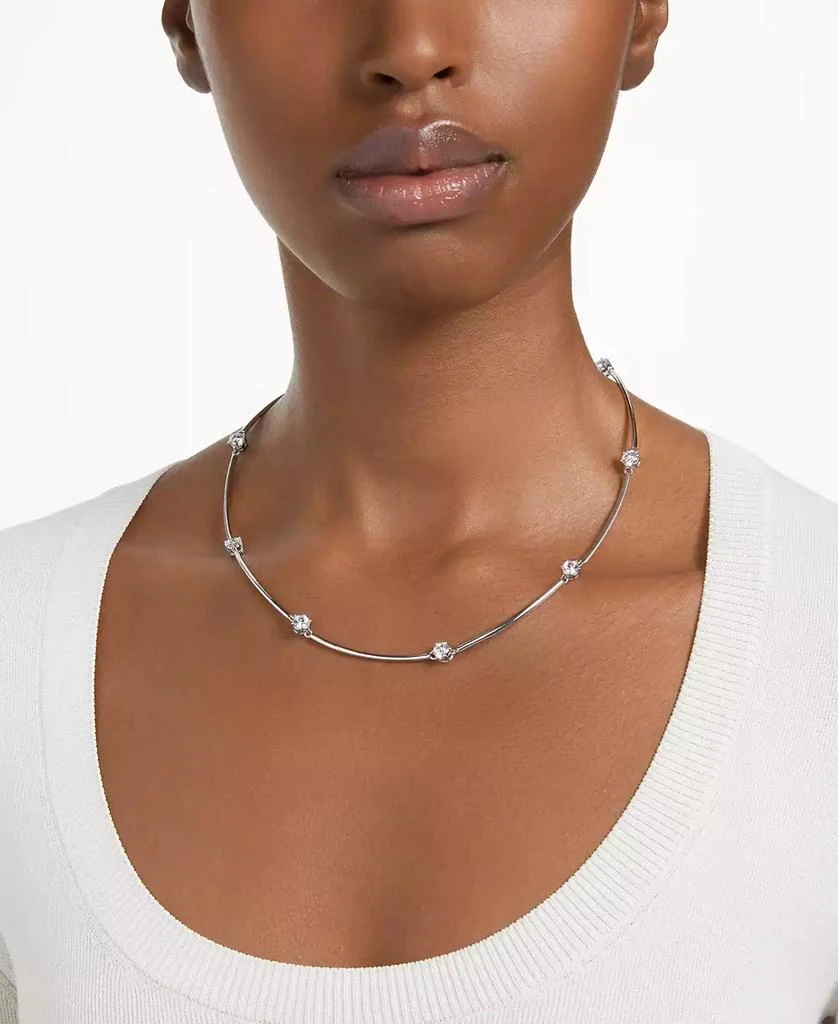 商品Swarovski|Silver-Tone Constella Crystal Necklace, 14-1/8" + 2" extender,价格¥1237,第4张图片详细描述