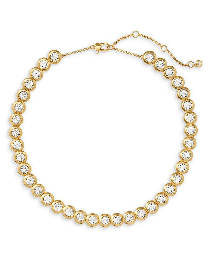 商品Kate Spade|On The Dot Cubic Zirconia Collar Necklace in Gold Tone, 16"-19",价格¥884,第1张图片