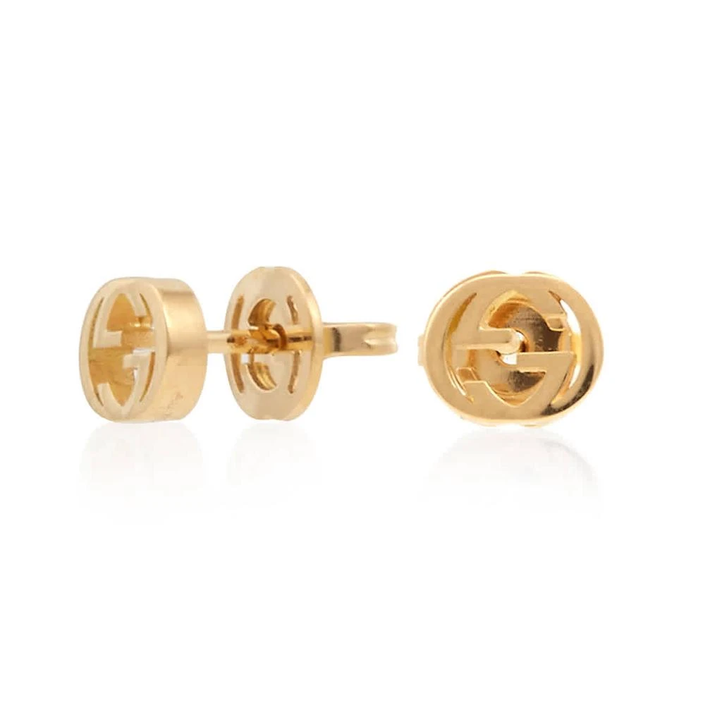 商品Gucci|18k Yellow Gold Interlocking G Earrings,价格¥3687,第2张图片详细描述