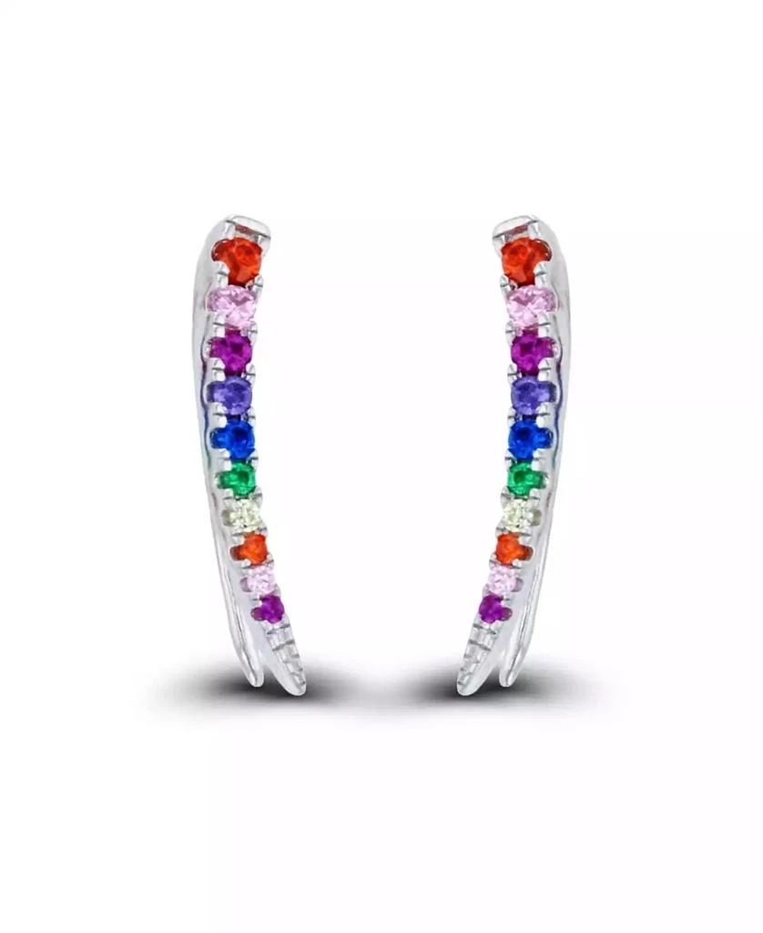 商品Macy's|Multi Color Cubic Zirconia Graduated Ear Climbers in Sterling Silver (Also in 14k Gold Over Silver),价格¥94,第1张图片