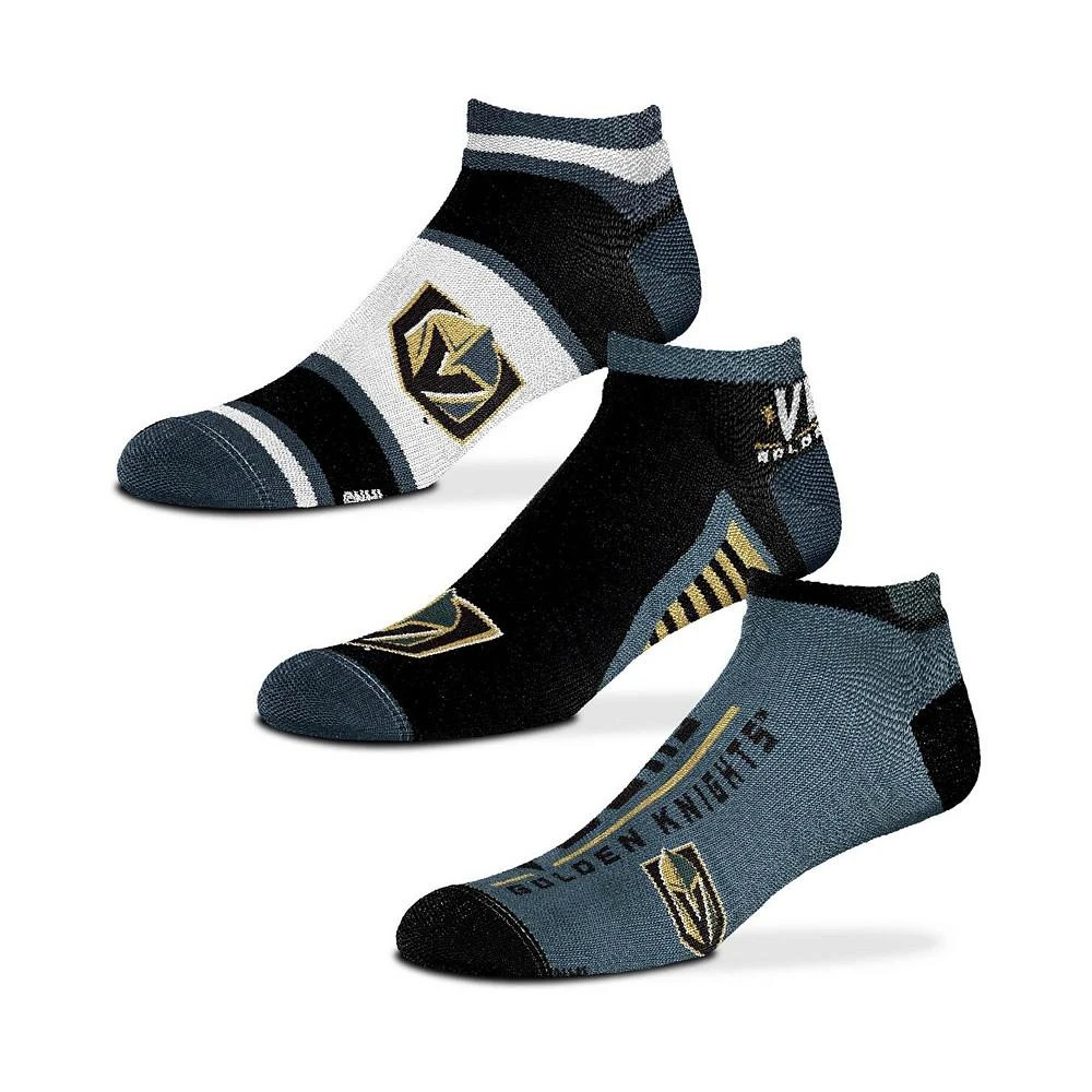 商品For Bare Feet|Boys and Girls Youth Vegas Golden Knights Three-Pack Show Me The Money Ankle Socks,价格¥112,第1张图片