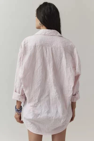 商品BDG|BDG Ryanne Crinkled Button-Down Shirt,价格¥153,第4张图片详细描述