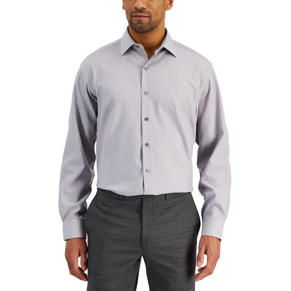 商品Alfani|Men's Regular Fit 2-Way Stretch Herringbone Dress Shirt, Created for Macy's,价格¥195,第1张图片