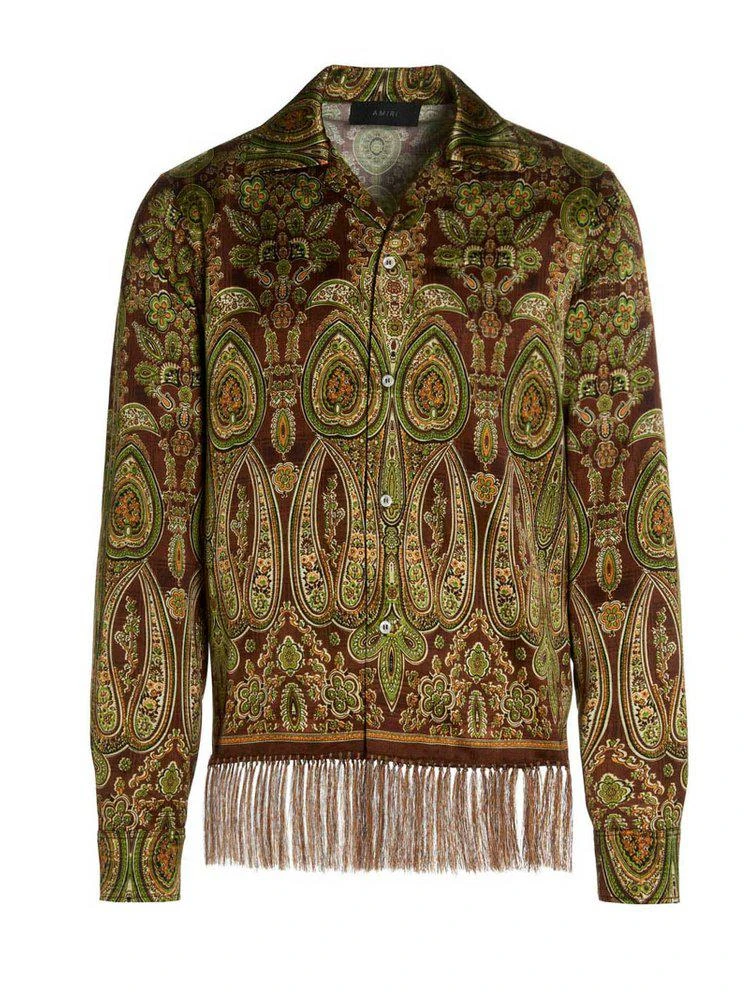 商品AMIRI|Amiri Tapestry Long-Sleeved Bowling Shirt,价格¥5274,第1张图片