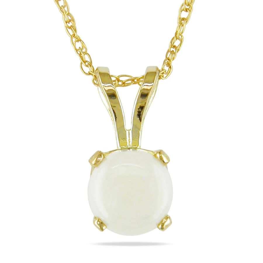 商品Amour|Opal Solitaire Pendant with Chain In 14K Yellow Gold,价格¥780,第1张图片