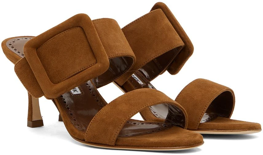 商品Manolo Blahnik|Brown Gable Heeled Sandals,价格¥5906,第4张图片详细描述