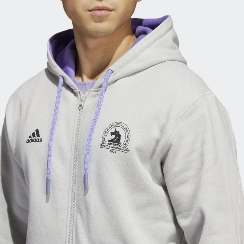 商品Adidas|Men's adidas Boston Marathon 2022 Fullzip Hoodie,价格¥375,第5张图片详细描述