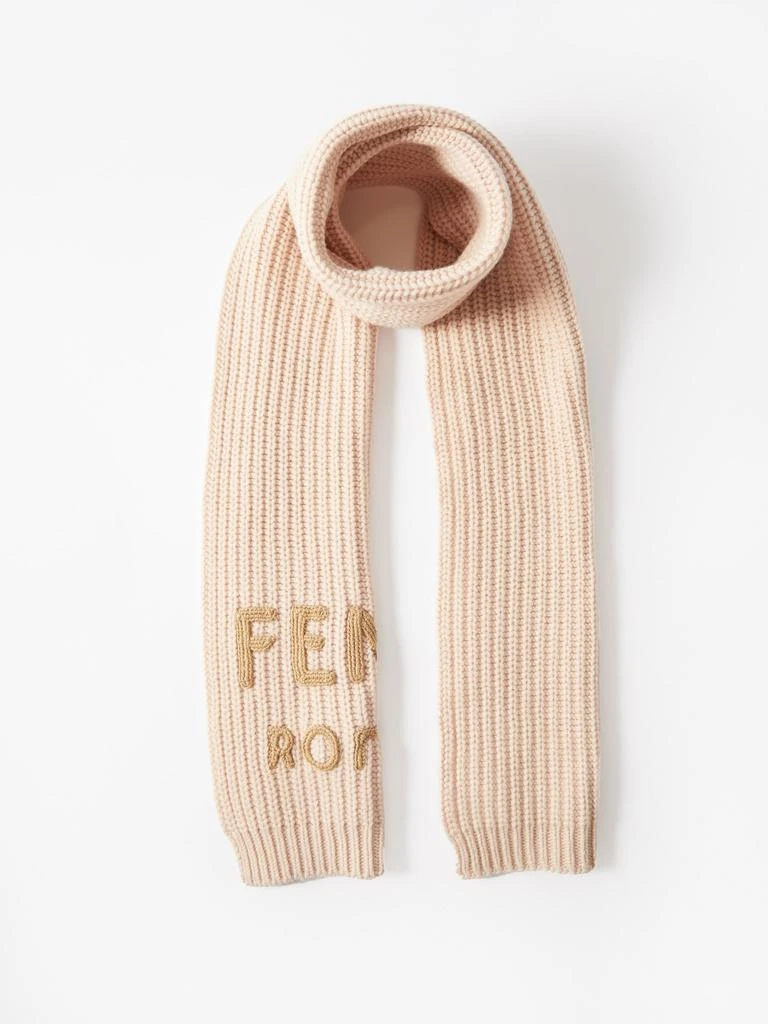 商品Fendi|Pink logo-embroidered wool scarf,价格¥3427,第1张图片