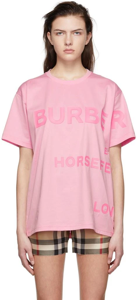 商品Burberry|粉色棉质 T 恤,价格¥6248,第1张图片
