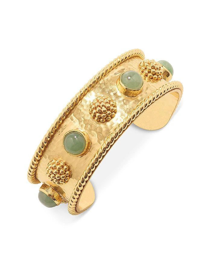 商品Capucine De Wulf|Berry & Jade Cuff Bracelet in 18K Gold Plated,价格¥1315,第1张图片