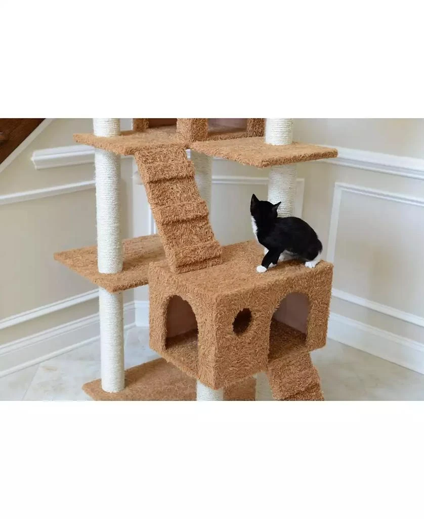 74" Multi-Level Real Wood Cat Tree With Scratching Posts 商品