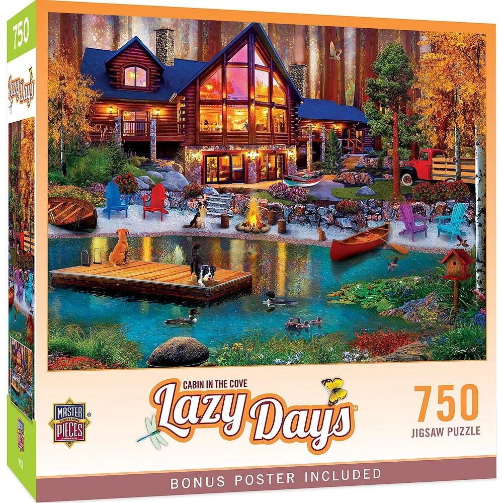 商品MasterPieces Puzzles|Lazy Days - Cabin in the Cove 750 Piece Adult Jigsaw Puzzle,价格¥149,第1张图片
