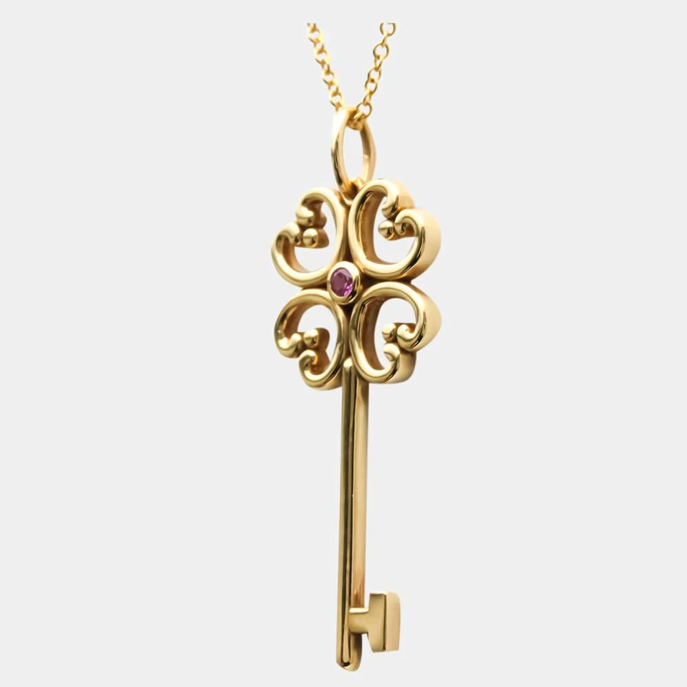 商品[二手商品] Tiffany & Co.|Tiffany & Co. Heart Key 18K Rose Gold Sapphire Necklace,价格¥8453,第4张图片详细描述