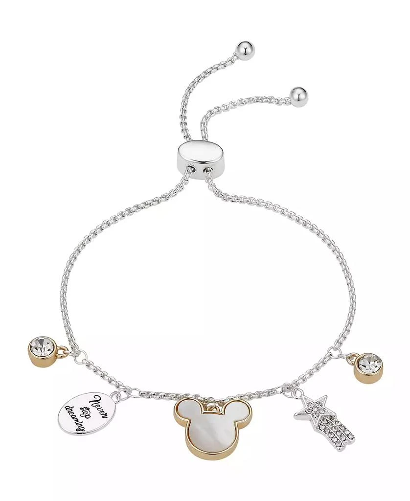 商品Disney|Crystal Mickey Mouse Charm Bolo Bracelet (0.43 ct. t.w. / 0.01 ct. t.w.) in 14K Gold Flash Plated,价格¥123,第1张图片