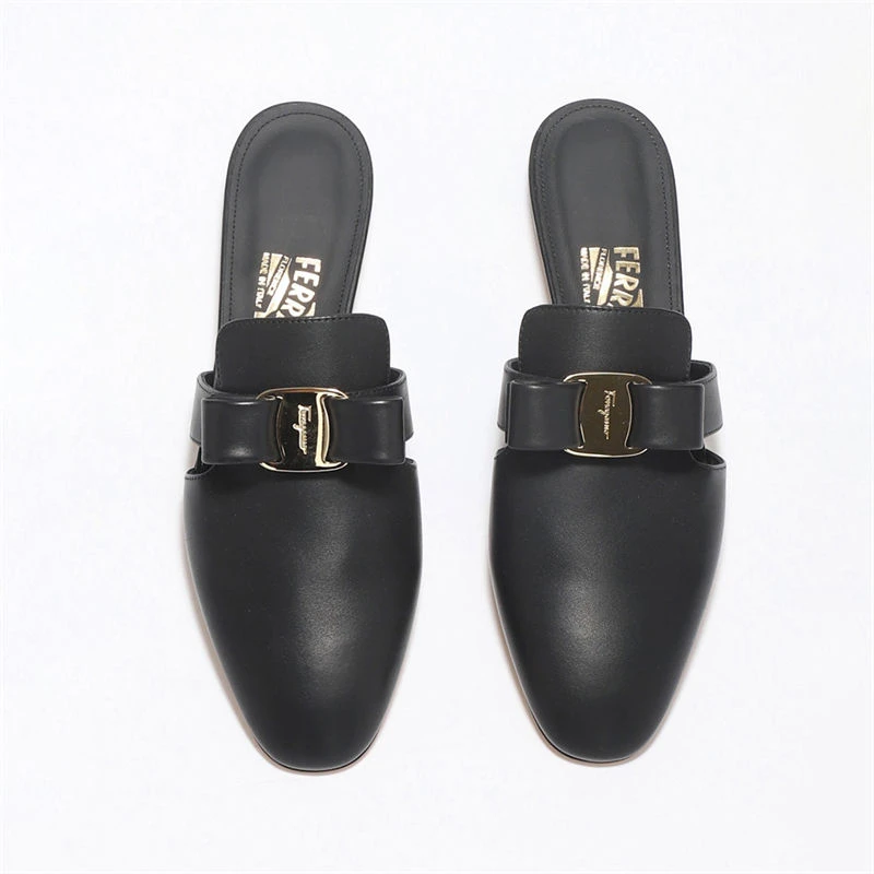 Salvatore Ferragamo 菲拉格慕 女士黑色牛皮拖鞋 01-P963-715346 商品