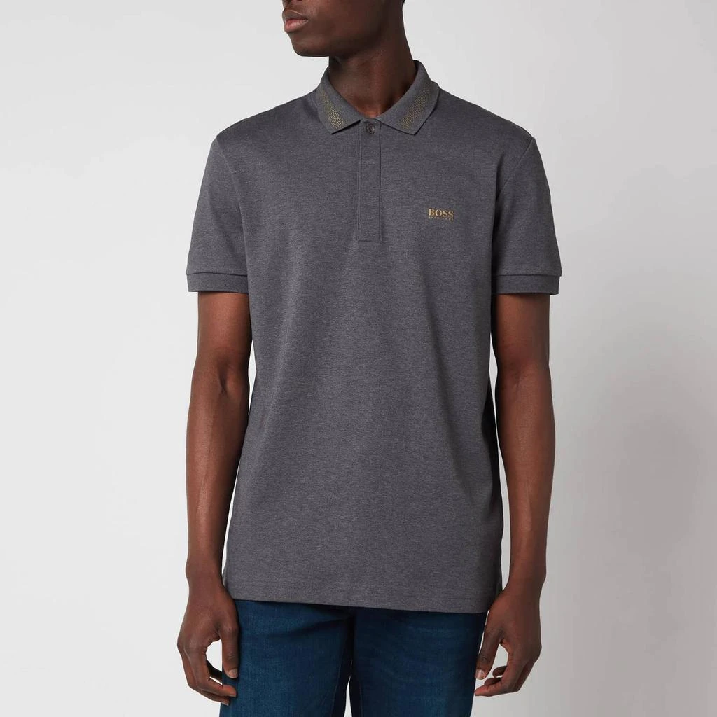 商品Hugo Boss|BOSS Green Men's Paddy Pixel Polo Shirt - Medium Grey,价格¥374,第1张图片