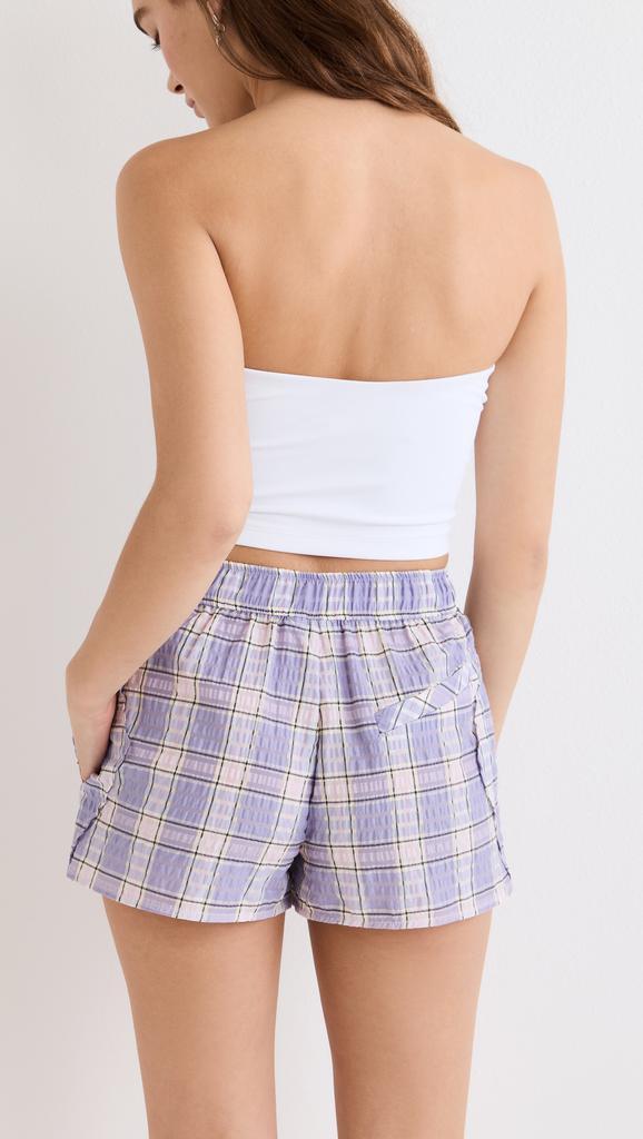 商品Ganni|GANNI 泡泡纱格纹短裤,价格¥441,第6张图片详细描述