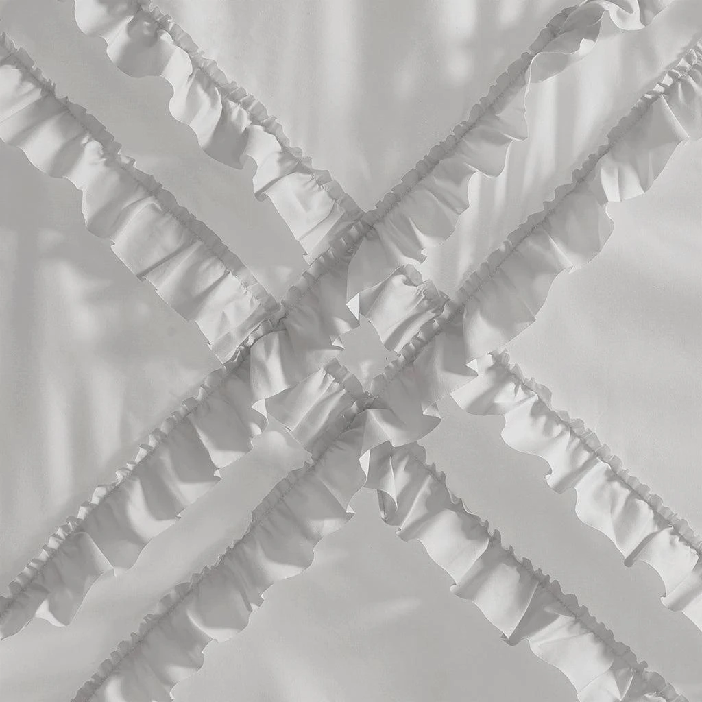 商品Intelligent Design|Kacie Diamond Ruffles Shower Curtain,价格¥265,第4张图片详细描述