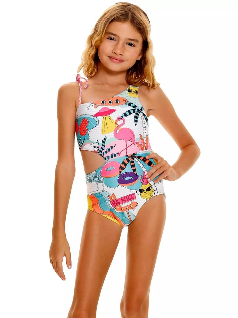 商品Agua Bendita|Little Girl's & Girl's Returning To The Roots Savanna One-Piece Swimsuit,价格¥300,第4张图片详细描述